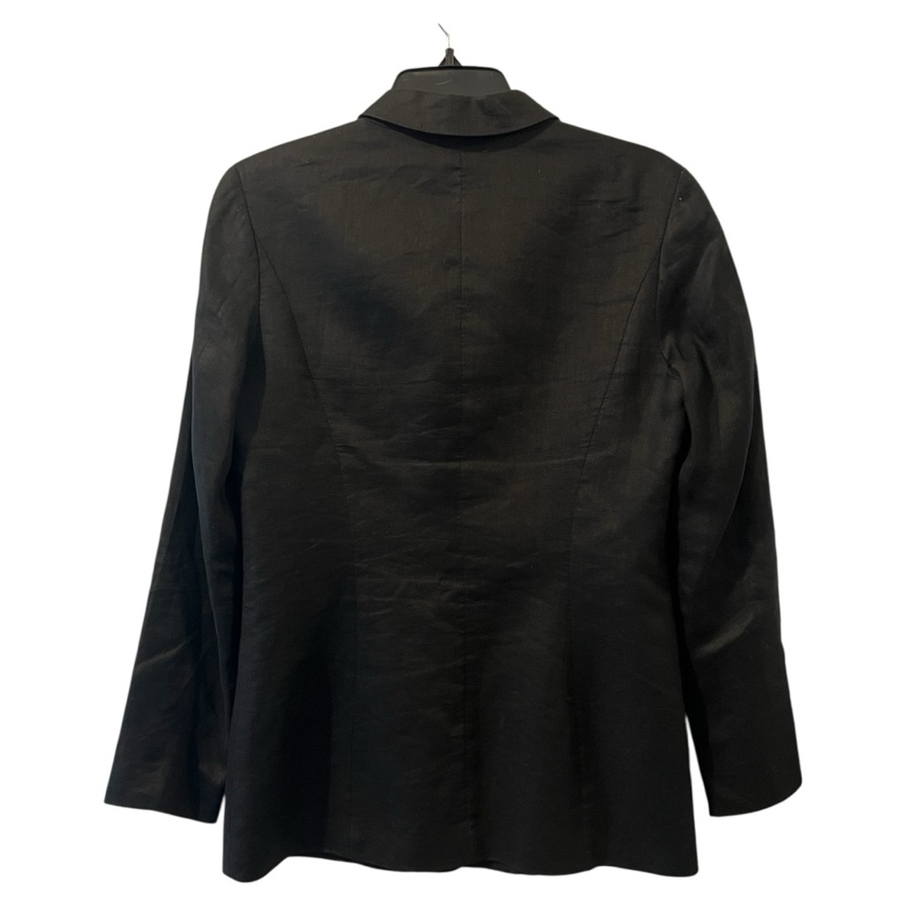J Crew Black Linen Button Down Blazer, Lightweight, Size 8 - Picture 3 of 7
